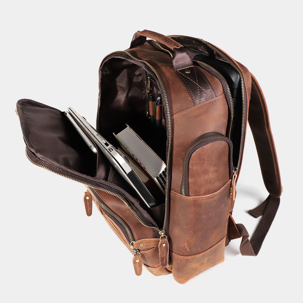 the standard leather laptop backpack for men the real leather co