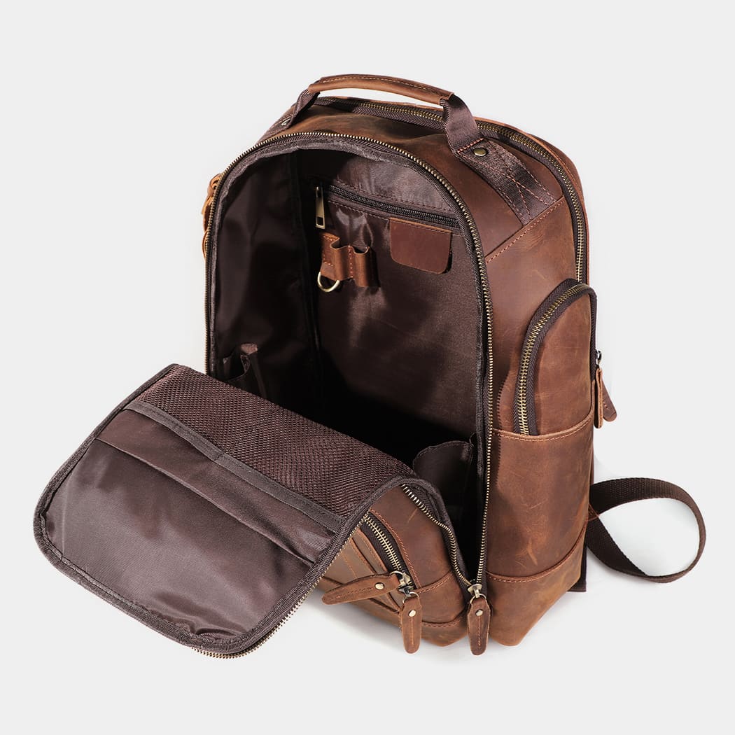 the standard leather laptop backpack for men the real leather co