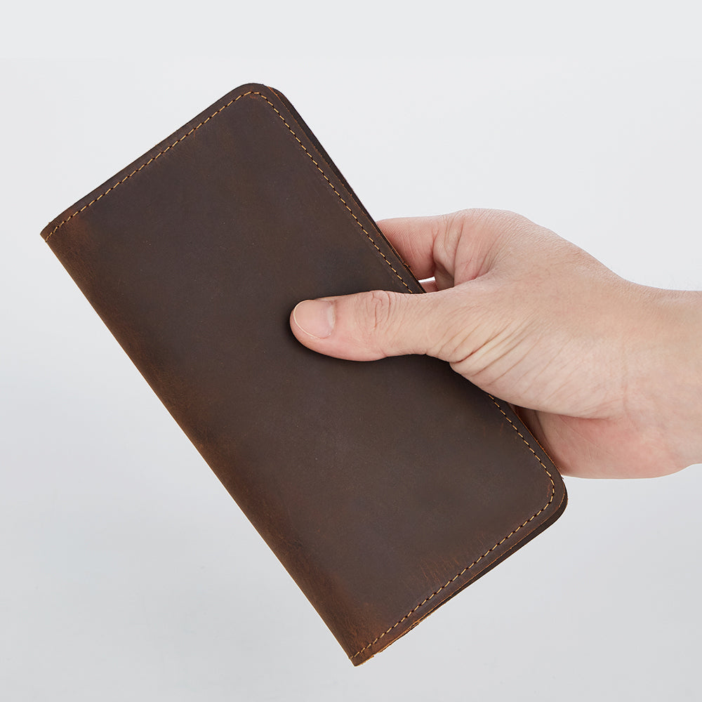 Long Leather Wallet for Men - Large Style – The Real Leather Co.