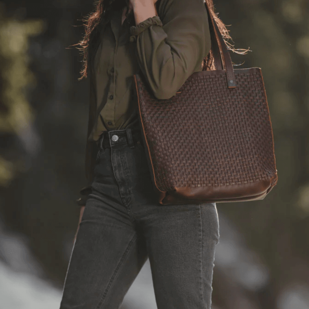 The Woven Leather Tote | Women's Classic everyday carry