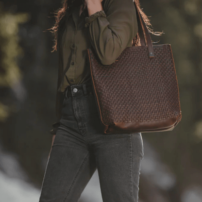 The Woven Leather Tote | Women's Classic everyday carry
