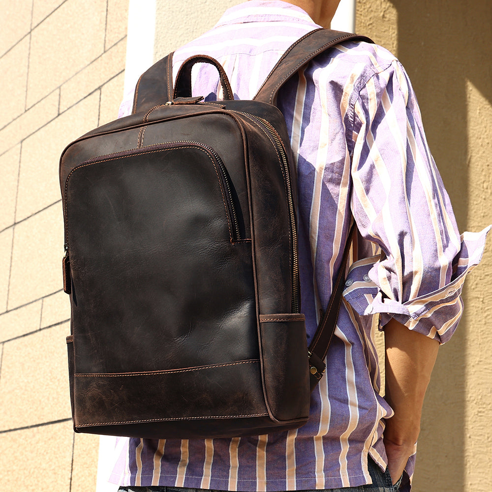 The Schooler Leather Backpack for School - Fits 15 Inch Laptops