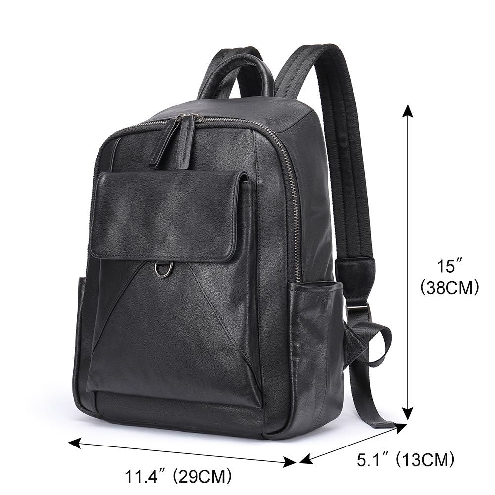 The Ebony | Black Leather Backpack for Men