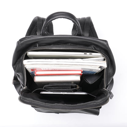 The Ebony | Black Leather Backpack for Men