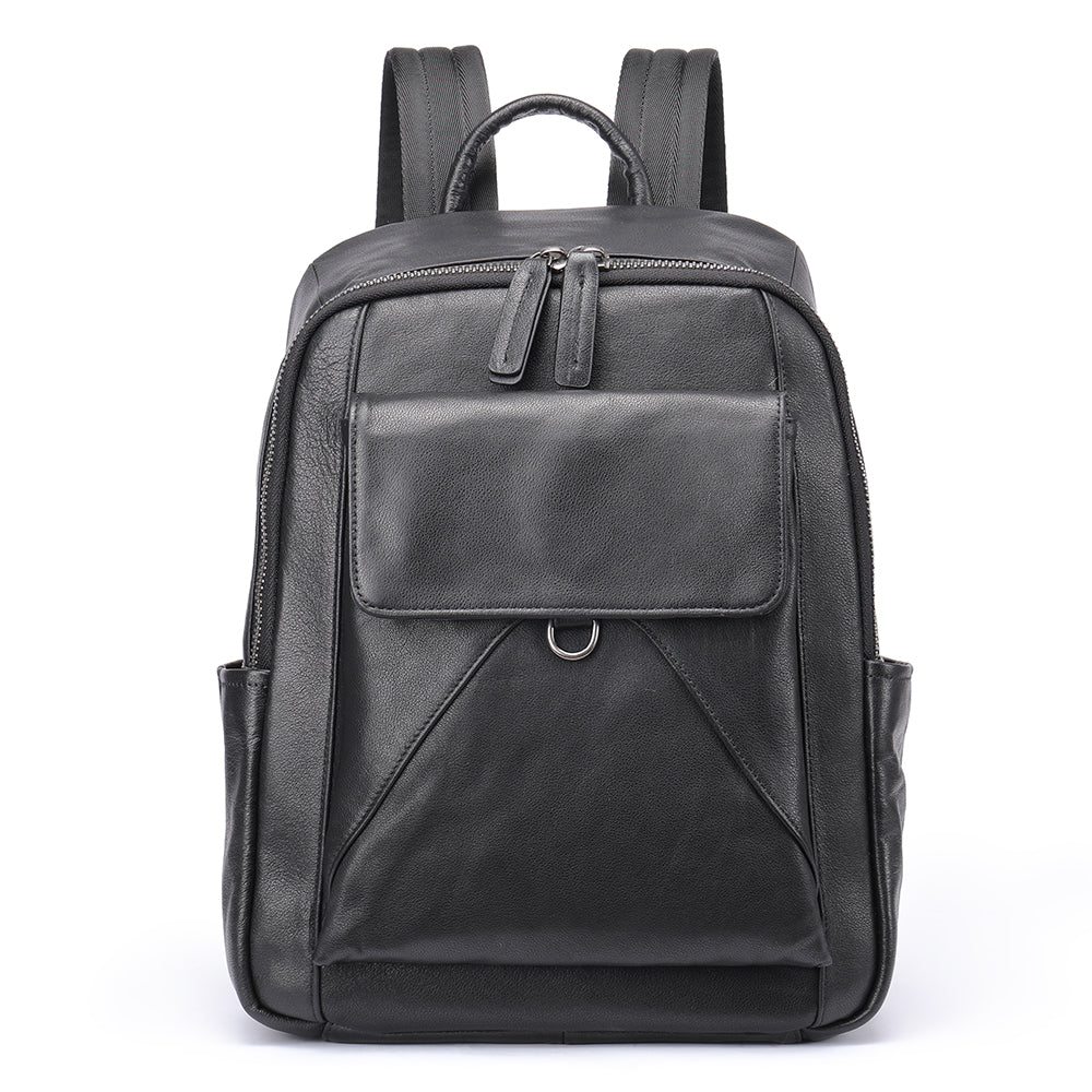 The Ebony | Black Leather Backpack for Men