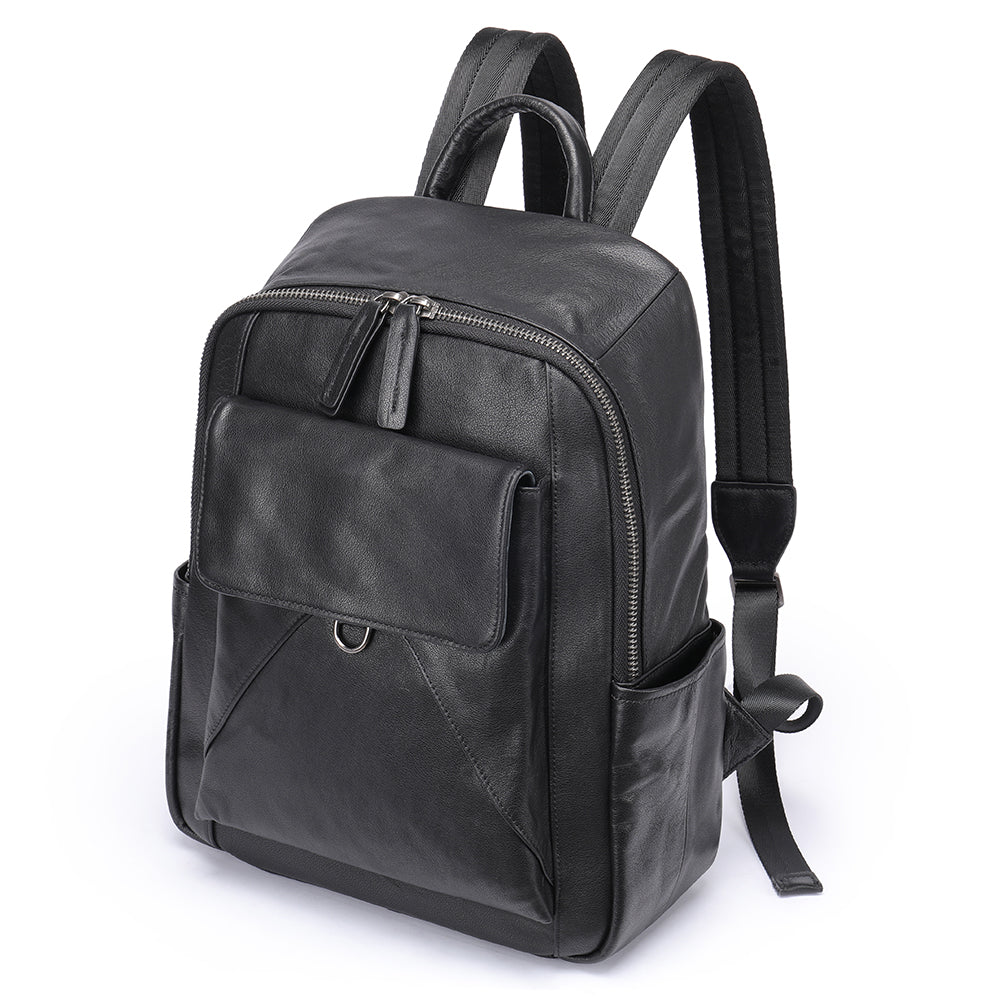 The Ebony | Black Leather Backpack for Men