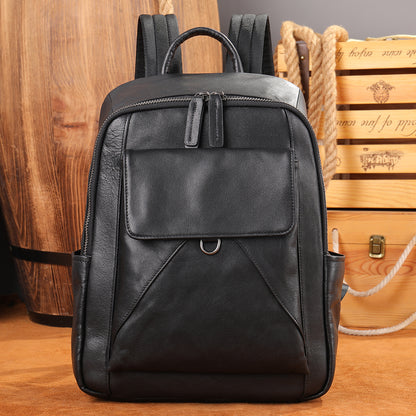 The Ebony | Black Leather Backpack for Men