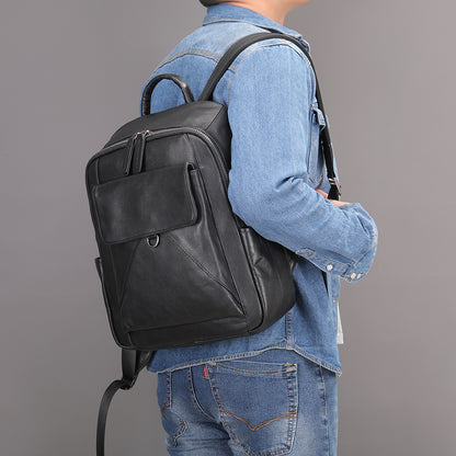 The Ebony | Black Leather Backpack for Men