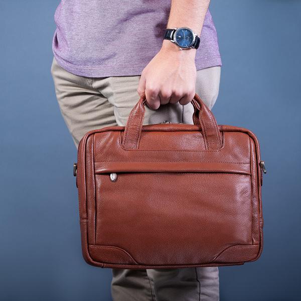 Leather Laptop Briefcase Bag For Men - Full Grain Leather – The Real Leather  Company
