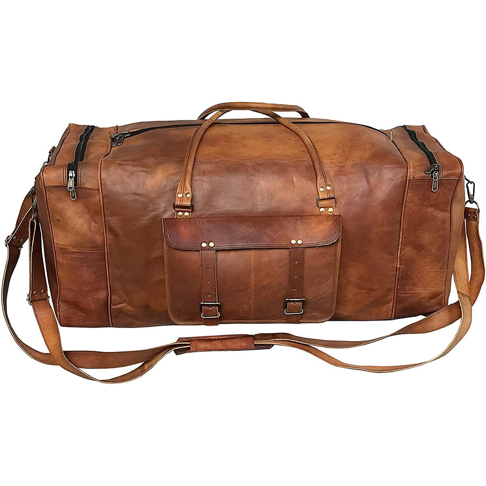 The XL  Leather Duffle Bag for Men - 32 Inch Travel Bag – The