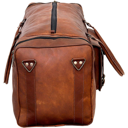 Leather XL Round Roadster Duffel Bag