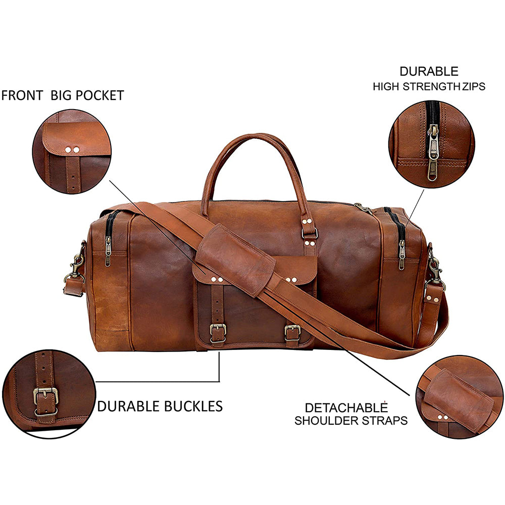 How much will it hold?  Expedition Large Leather Duffle Bag 