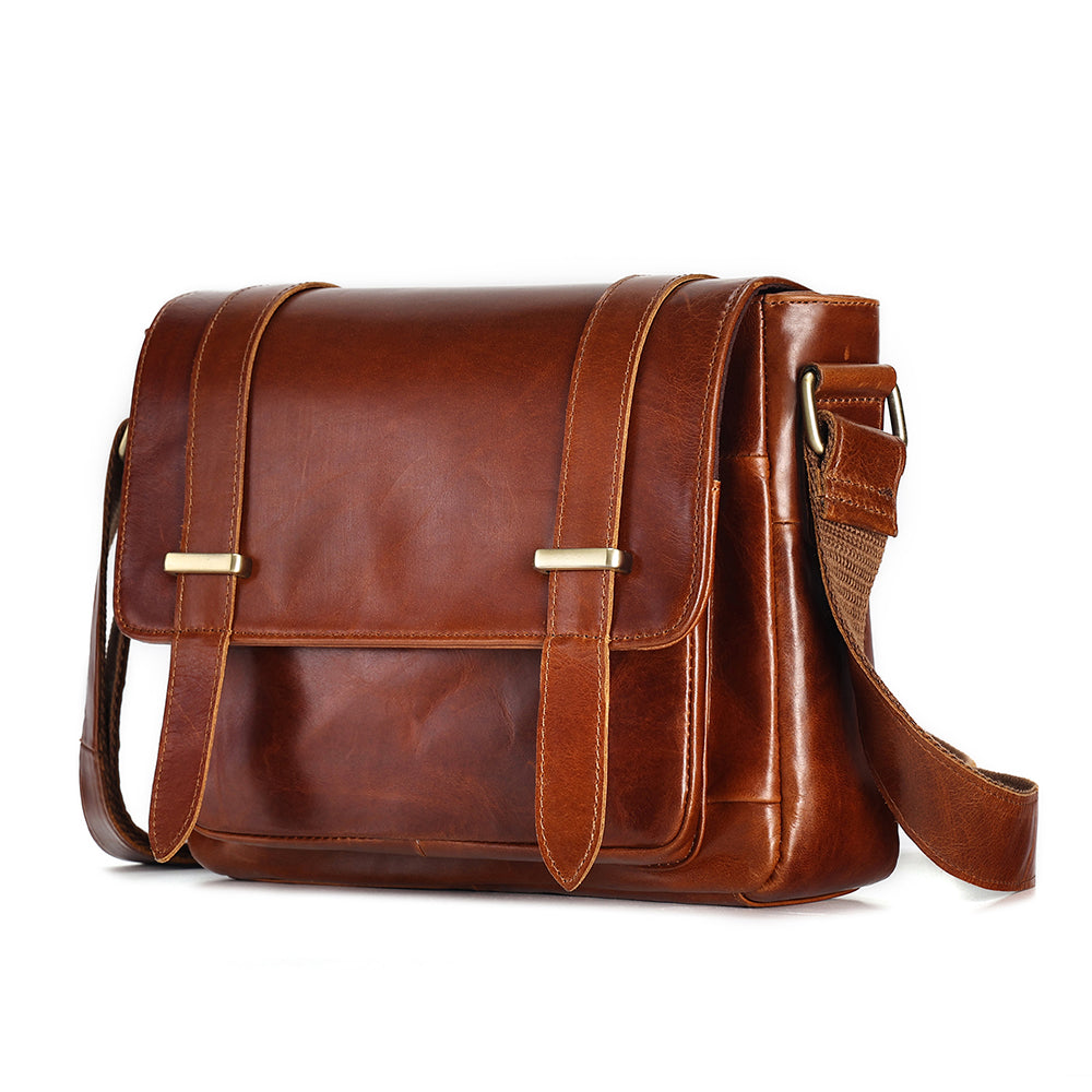 The Alba | Leather Messenger Bag for Men