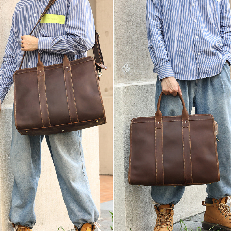 The Aria | Vintage Leather Duffle Bag for Men