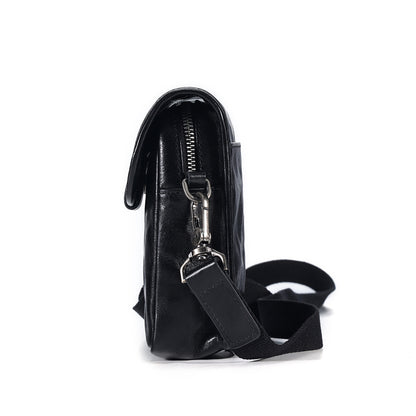 The Batling | Men's Black Leather Crossbody Bag