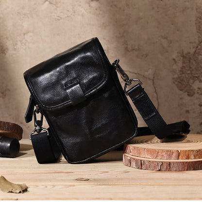 The Batling | Men's Black Leather Crossbody Bag