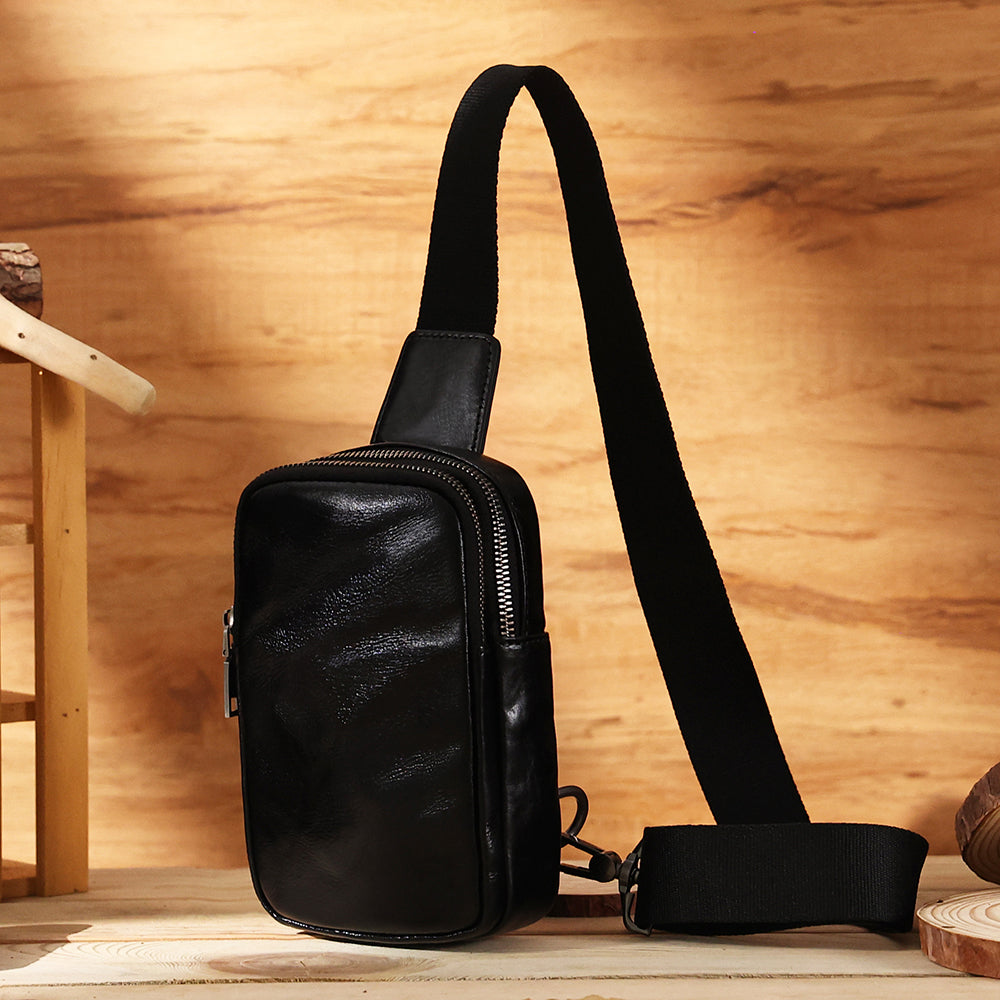 Men's small leather sling bag new arrivals