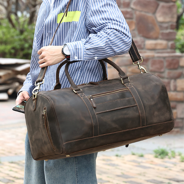 The Bistre | Men's Leather Duffle Bag – The Real Leather Company
