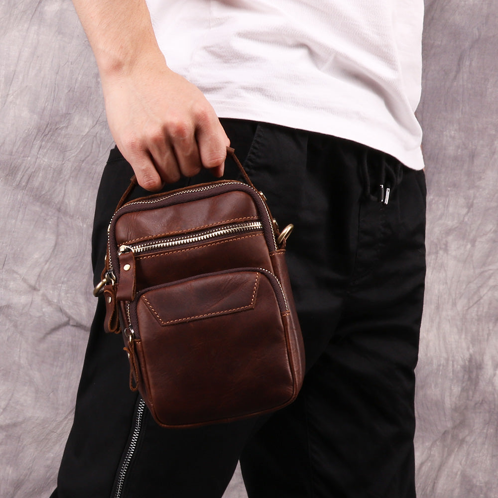 The Estro - Small Leather Crossbody Bag for Men