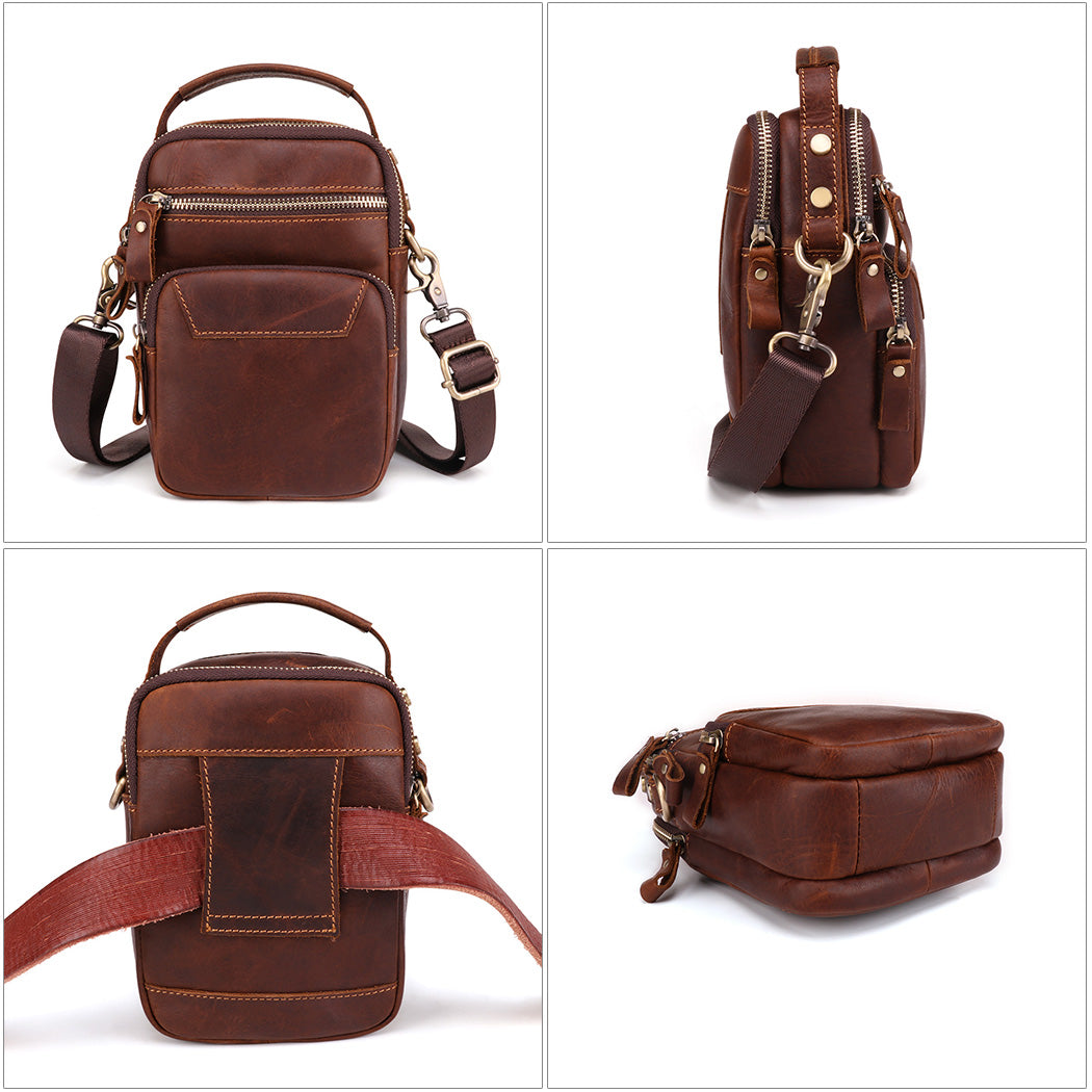 The Estro - Small Leather Crossbody Bag for Men