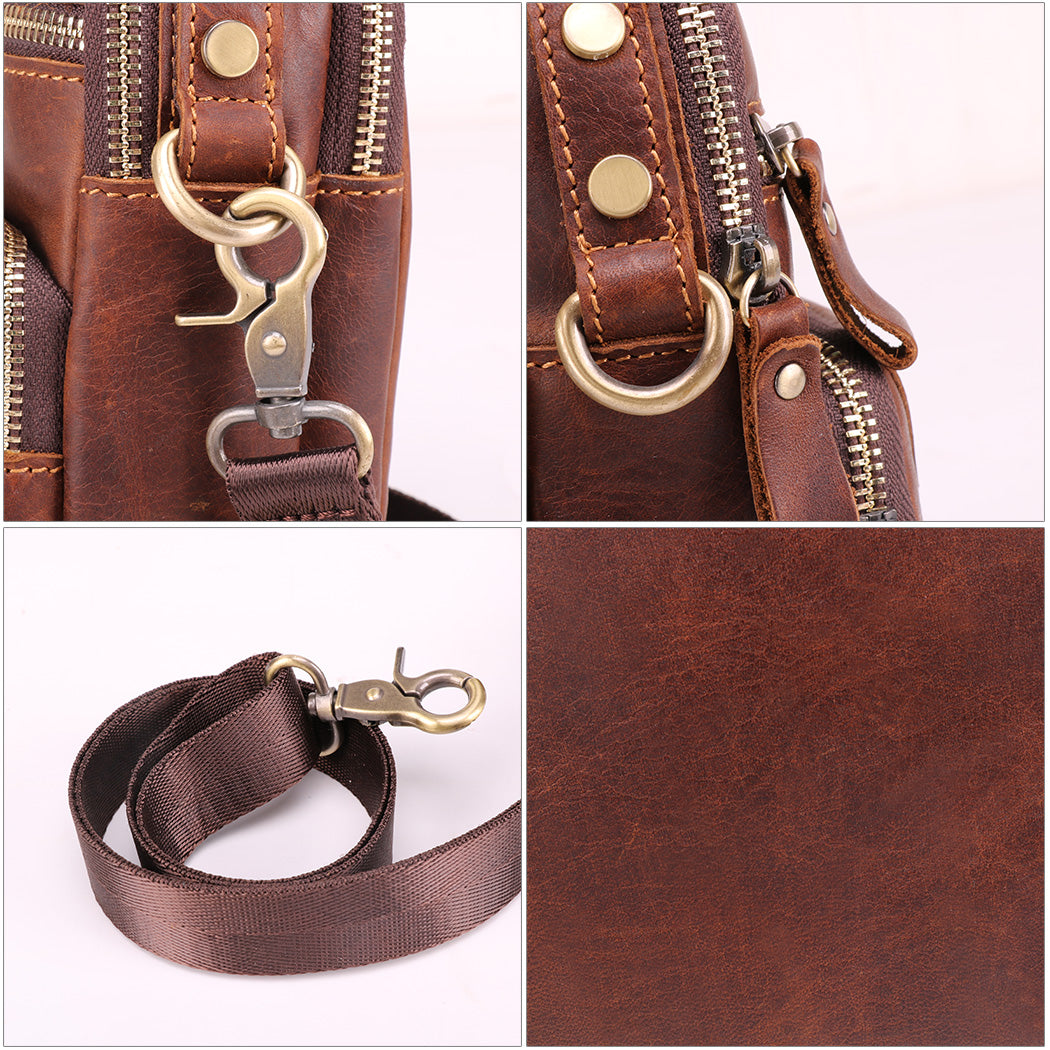 The Estro - Small Leather Crossbody Bag for Men