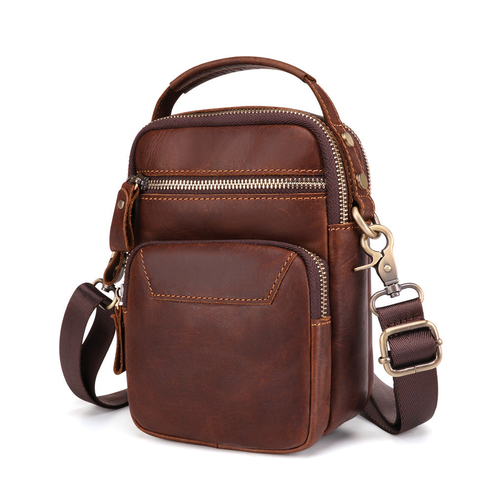 The Estro | Small Leather Crossbody Bag for Men – The Real Leather Company