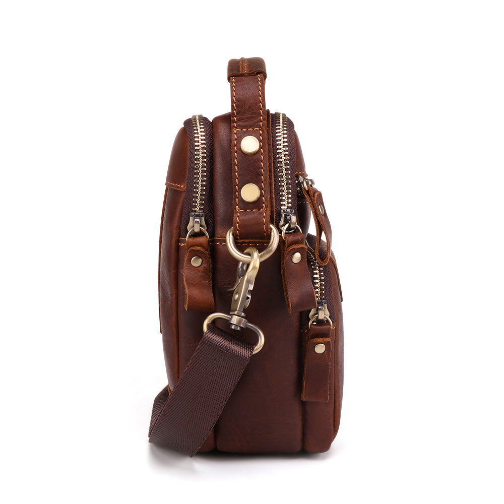 The Estro - Small Leather Crossbody Bag for Men