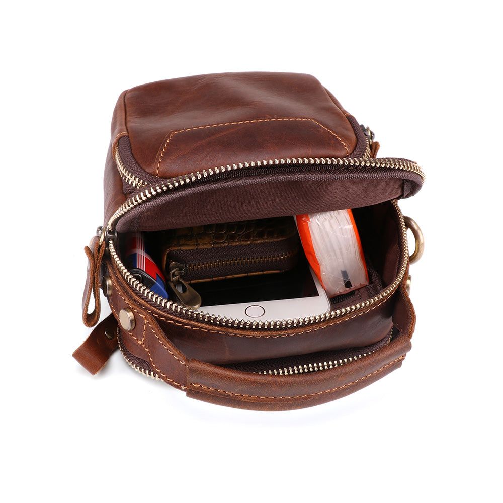 The Estro - Small Leather Crossbody Bag for Men