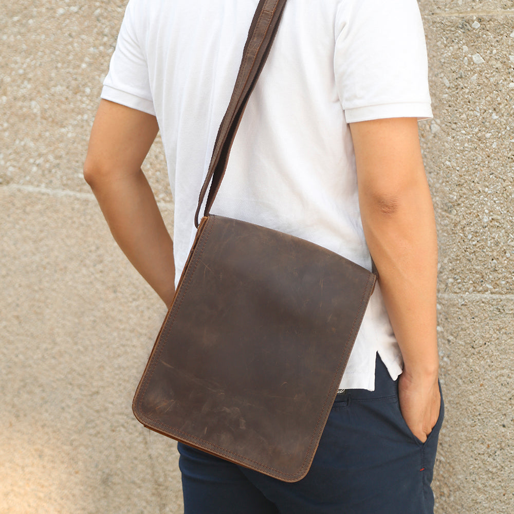 The Hickory | Men's Leather Messenger Satchel