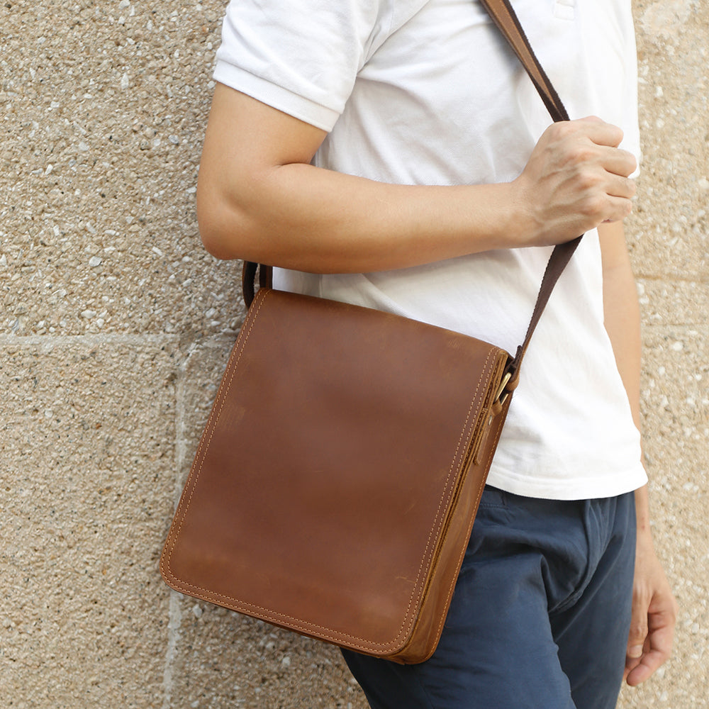 The Hickory | Men's Leather Messenger Satchel