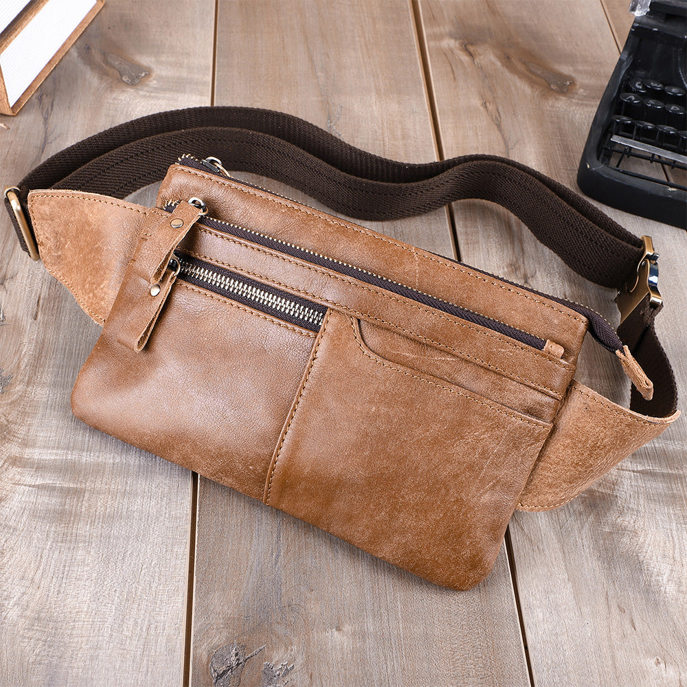 The Hipstack | Men's Leather Waist Bag