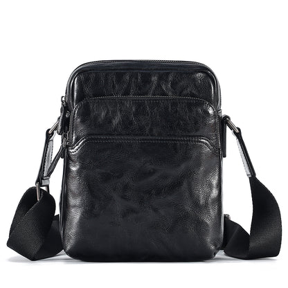 The Merle | Black Leather Crossbody Bag for Men