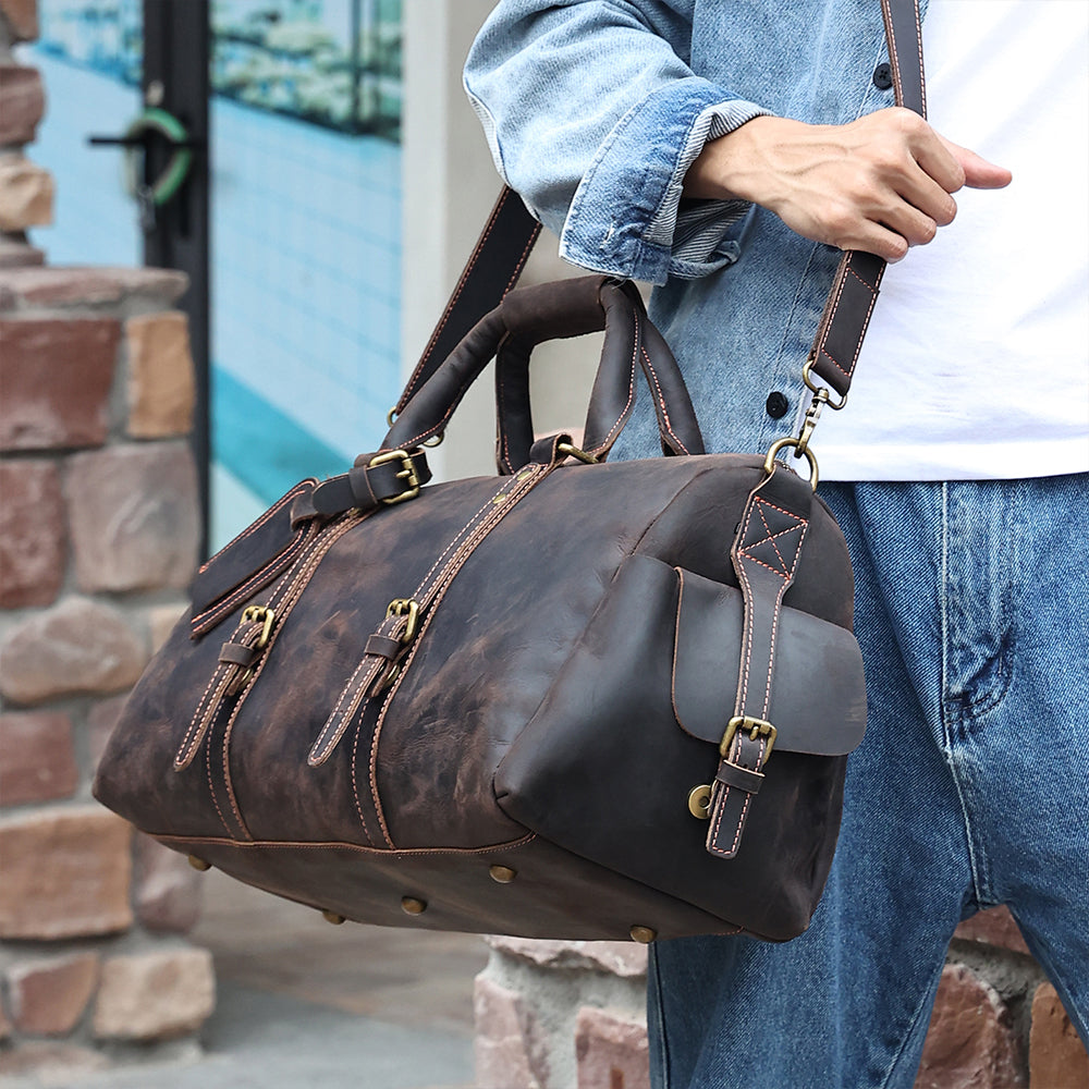 The Montes | Leather Duffle Bag for Men