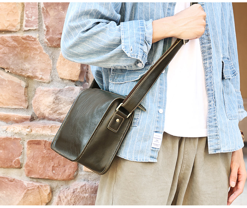 The Myrtle | Men's Leather Crossbody Bag – The Real Leather Company