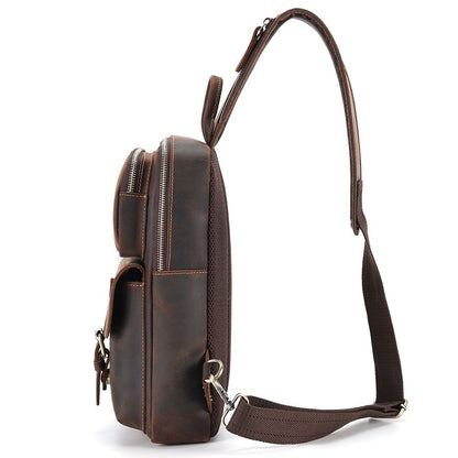 The Obrysus | Classic Leather Sling Bag for Men