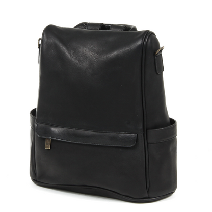 Black Leather Backpack Purse for Women