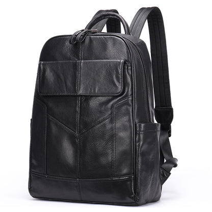 The Percussio | Black Leather Backpack for Men