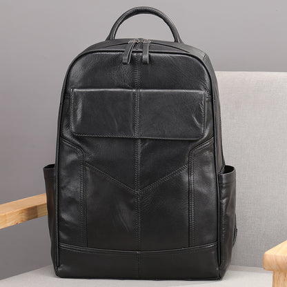 The Percussio | Black Leather Backpack for Men