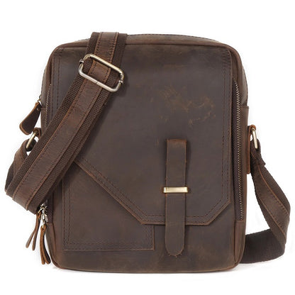 The Purse | Leather Purse for Men Sling Crossbody Messenger Bag Dark Brown 