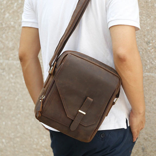 ZNT BAGS Leather Bag Vintage Brown Genuine Handmade Sling Bag (dark brown)  : Amazon.in: Fashion