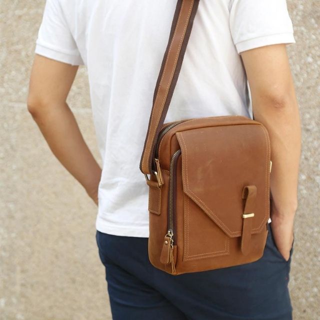 The Purse | Leather Purse for Men Sling Crossbody Messenger Bag Styled2