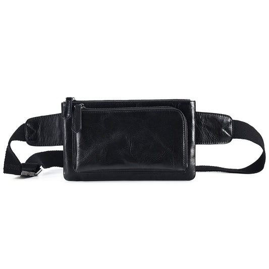 The Raven | Men's Black Leather Fanny Pack
