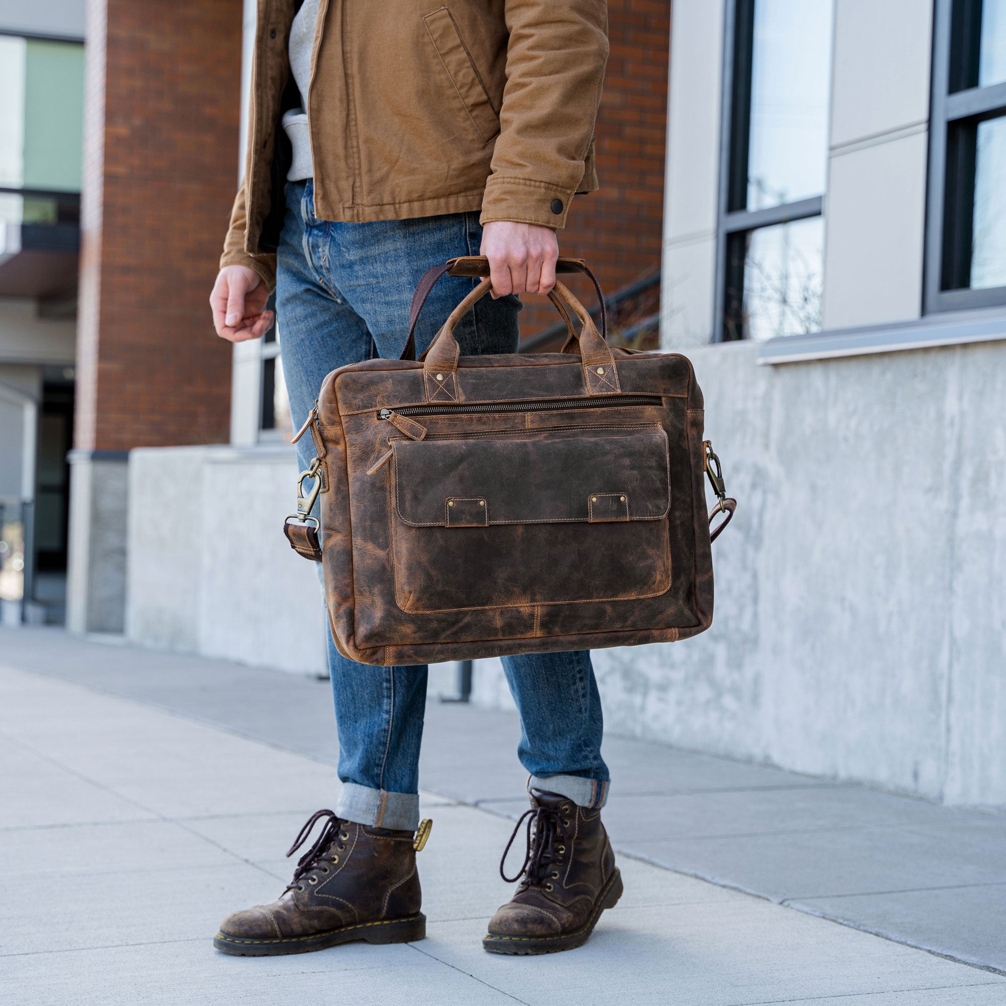 Rugged Leather Briefcase