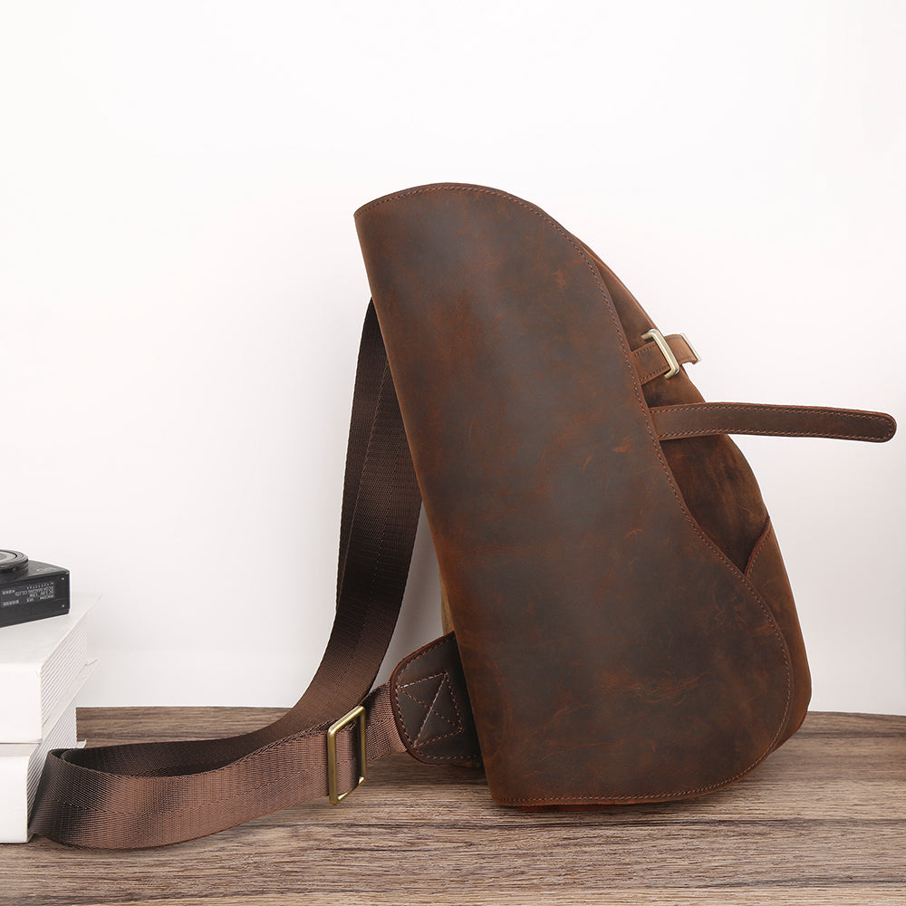 Mens leather sale shoulder saddle bag