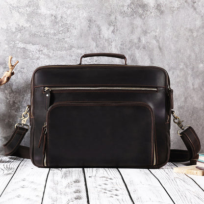 The Sepia | Men's Classic Leather Briefcase