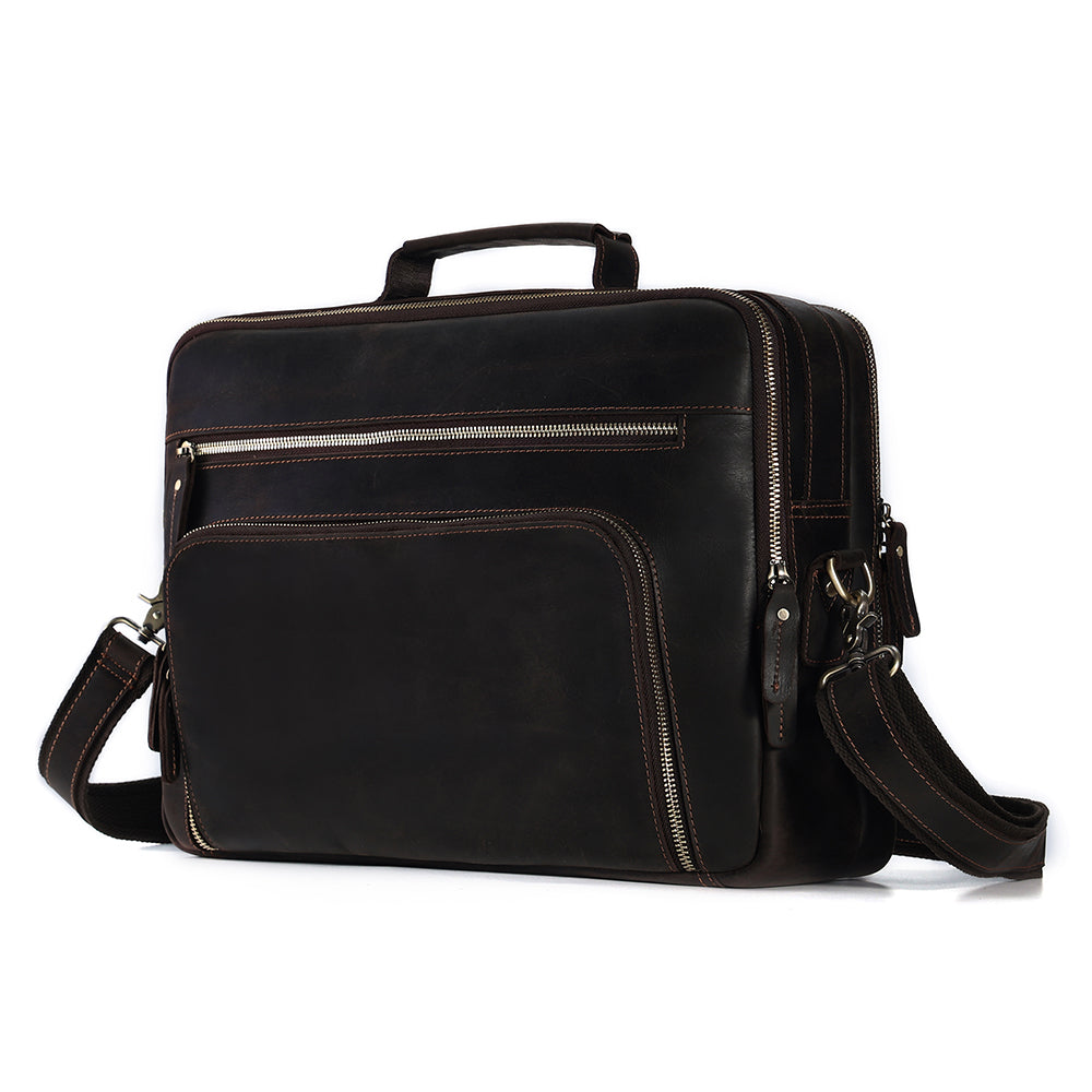 The Sepia | Men's Classic Leather Briefcase