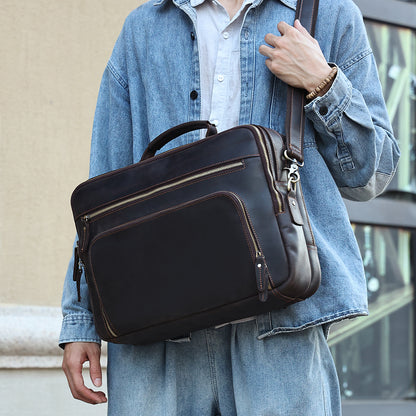The Sepia | Men's Classic Leather Briefcase