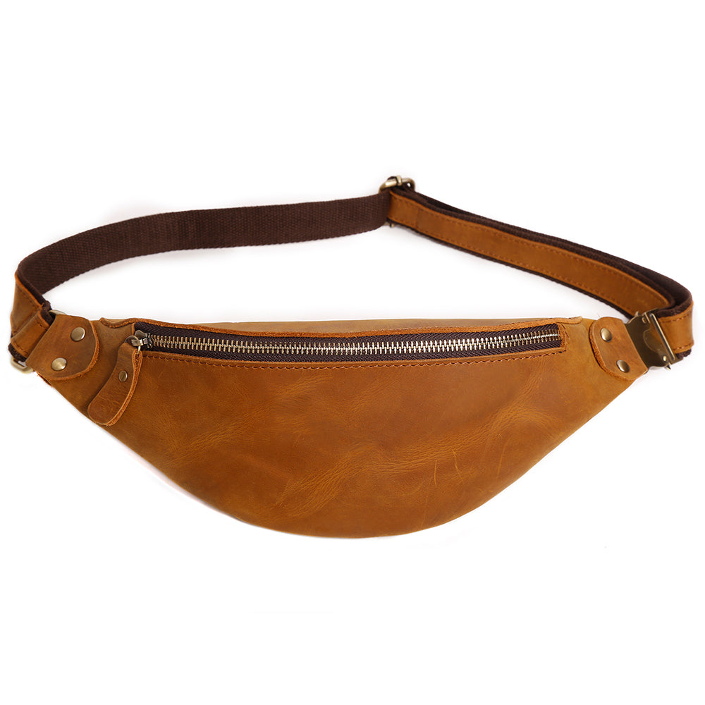 The Side Pod  Classic Men's Leather Fanny Pack – The Real Leather Company
