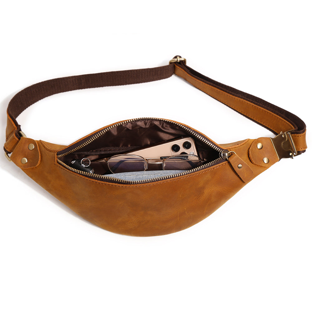 The Side Pod  Classic Men's Leather Fanny Pack