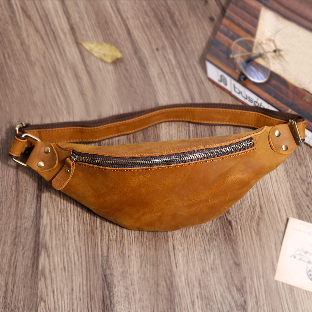 The Side Pod  Classic Men's Leather Fanny Pack